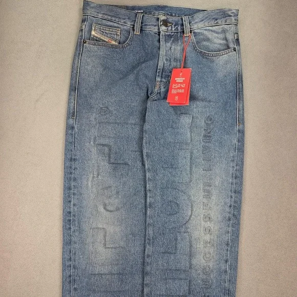 Diesel Jeans Mens 30 Embossed Dead Stock 2010 FS4 Loose Straight Street Cotton